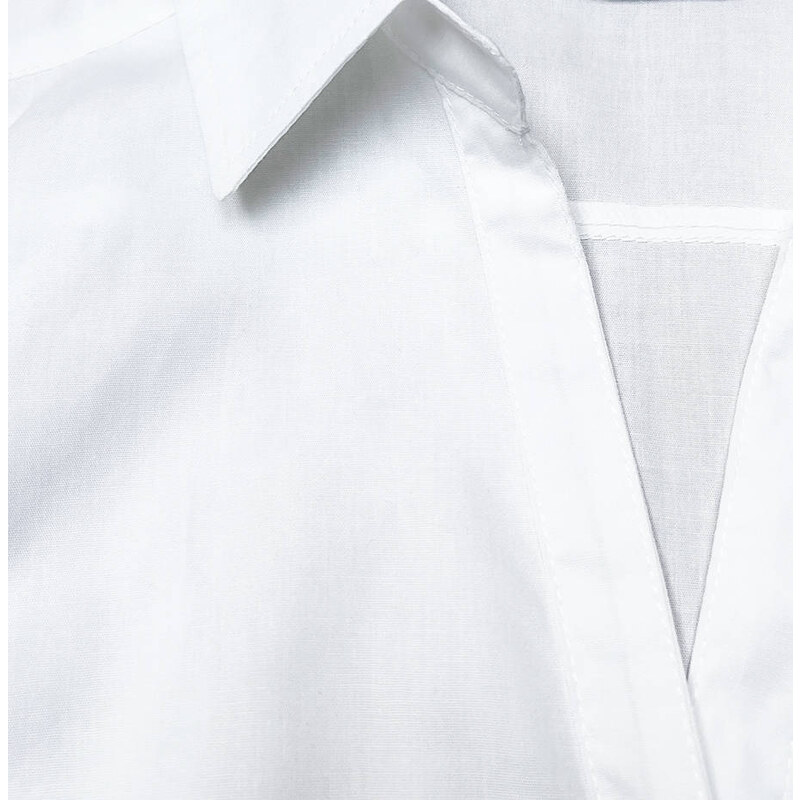 S&G Collection Klasyczna bawełniana koszula damska biała (0818-3#)