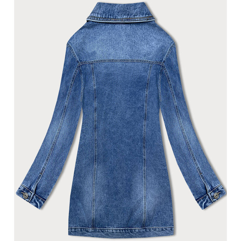 GOURD JEANS jeansowa damska kurtka z przetarciami niebieska (GD8727-K)