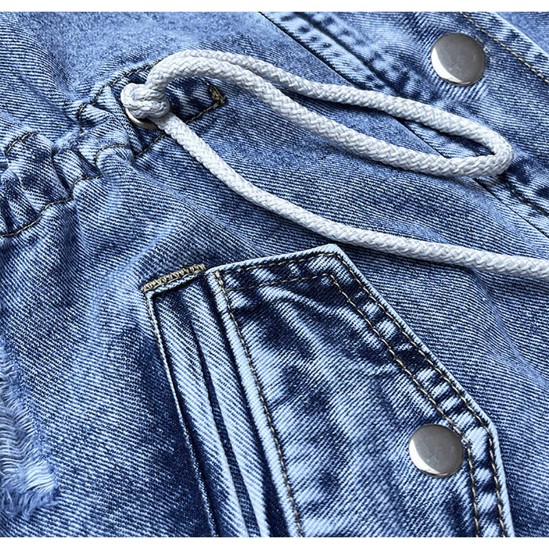 P.O.P. SEVEN Narzutka jeansowa z kapturem niebieska (POP7011-K)