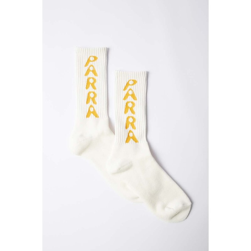 by Parra skarpetki Hole Logo Crew Socks męskie kolor biały 51175