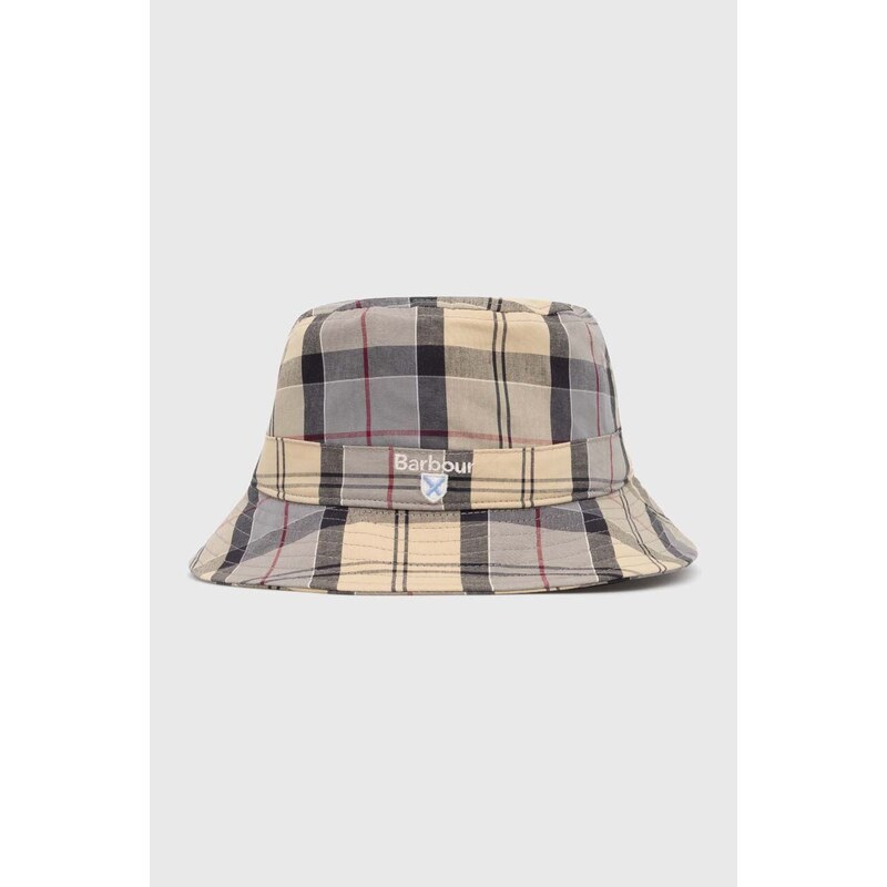 Barbour kapelusz bawełniany Tartan Bucket Hat kolor beżowy bawełniany MHA0618