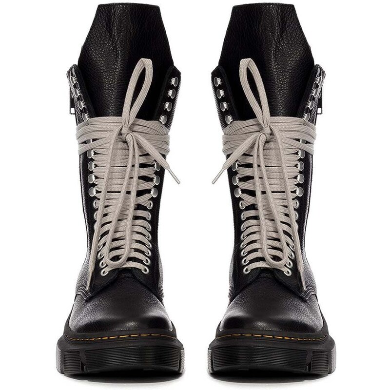 Rick Owens buty wysokie x Dr. Martens 1918 Calf Length Boot męskie kolor czarny DM01D7808