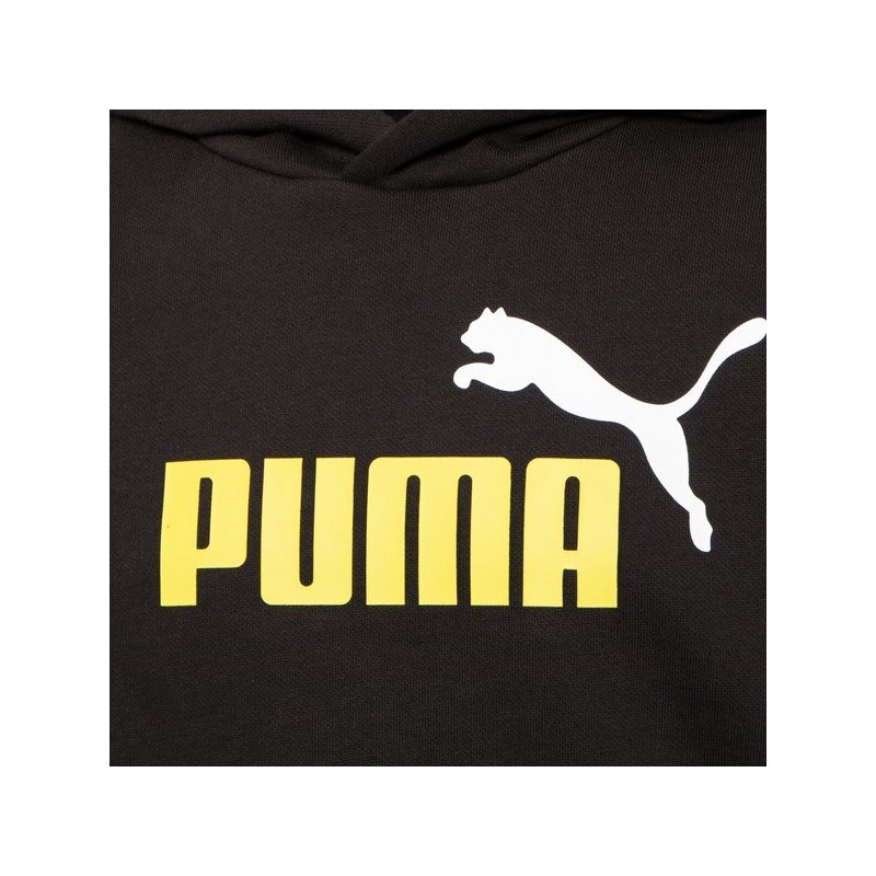Puma Bluza Z Kapturem Ss+ 2 Col Big Logo Fl B Dziecięce Ubrania Bluzy 586987 59 Czarny
