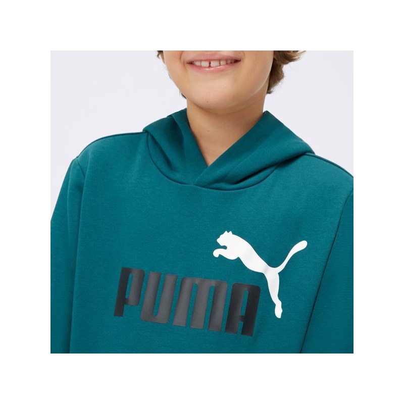 Puma Bluza Ess+ 2 Col Big Logo Fl B Dziecięce Ubrania Bluzy 586987 75 Zielony