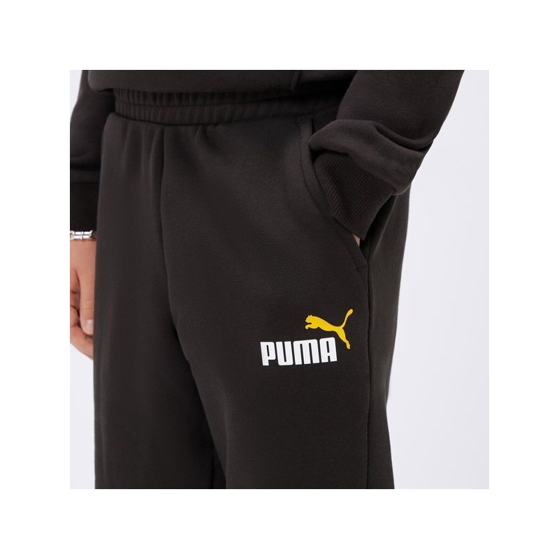 Puma Spodnie Ess+ 2 Col Logo Fl Cl B Dziecięce Ubrania Spodnie 586988 55 Czarny