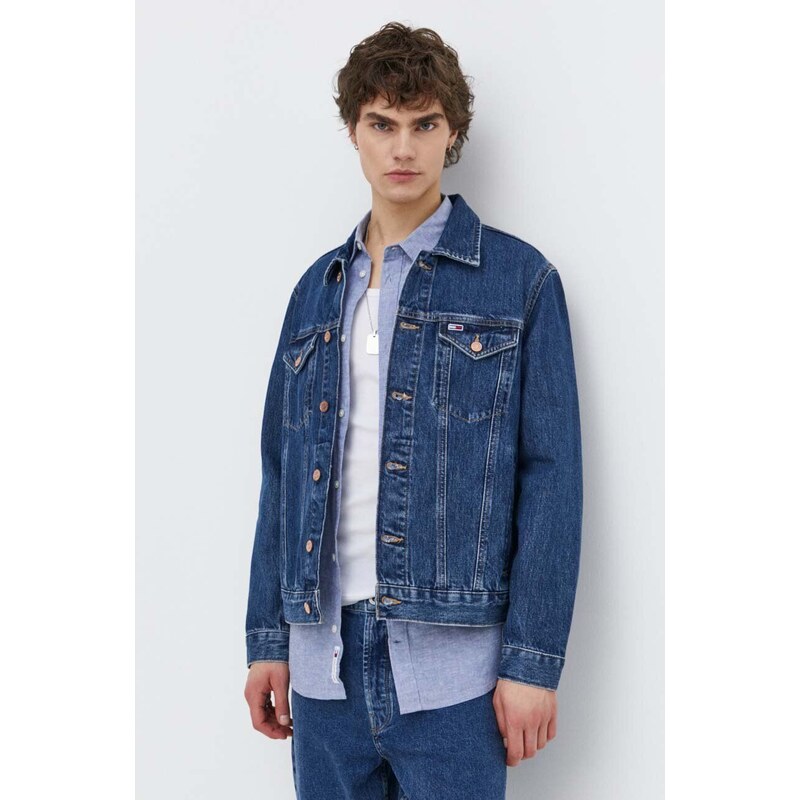 Tommy Jeans kurtka jeansowa męska kolor granatowy przejściowa DM0DM18782