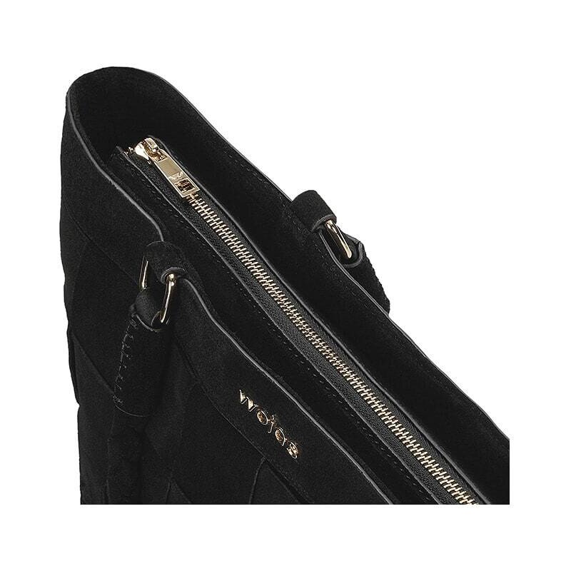 Wojas Skórzany shopper bag w kolorze czarnym - (S)42 x (W)32 x (G)15 cm