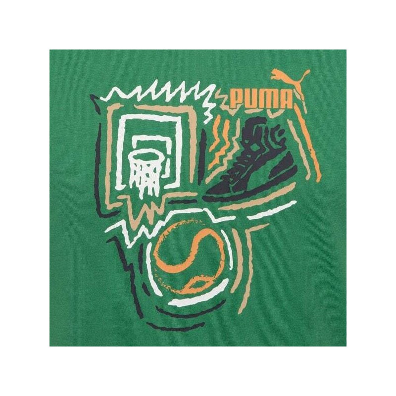 Puma T-Shirt Ss Graphics Year Of Sports Tee B Dziecięce Ubrania Koszulki 680299 86 Zielony