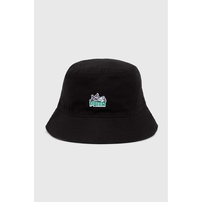 Puma kapelusz bawełniany Skate Bucket kolor czarny bawełniany 025133