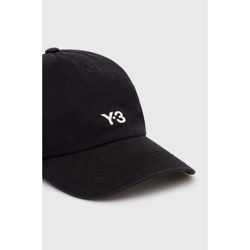 Y-3 czapka z daszkiem bawełniana Dad Cap kolor czarny z aplikacją IN2391