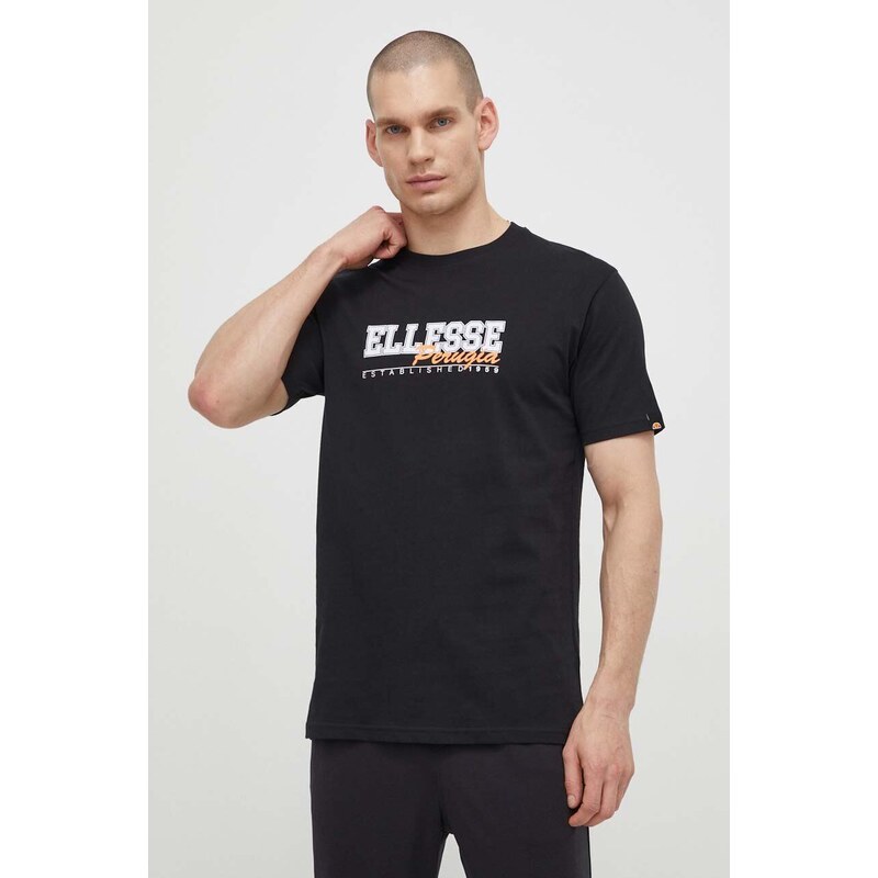 Ellesse t-shirt bawełniany Zagda T-Shirt męski kolor czarny z nadrukiem SHV20122