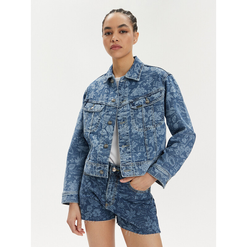 Lee Kurtka jeansowa Rider 112349588 Niebieski Slim Fit