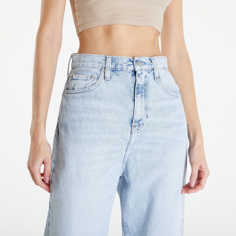 Damskie dżinsy Calvin Klein Jeans High Rise Relaxed Coated Jeans Denim Light