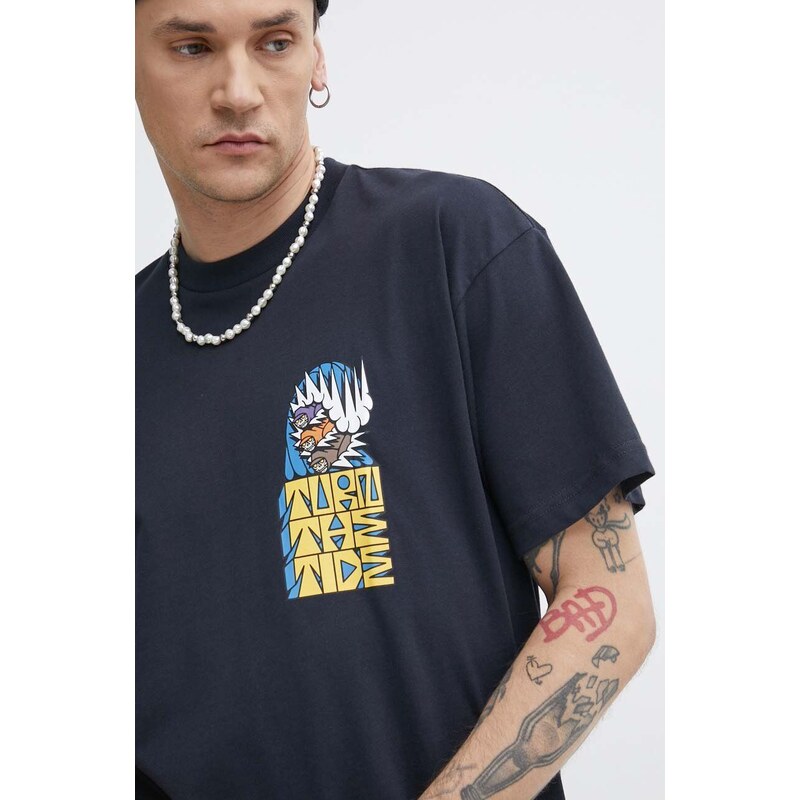 Billabong t-shirt bawełniany męski kolor czarny z nadrukiem ABYZT02234