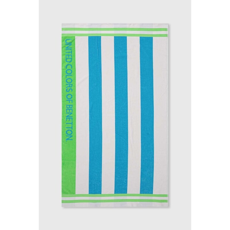 United Colors of Benetton ręcznik bawełniany kolor niebieski