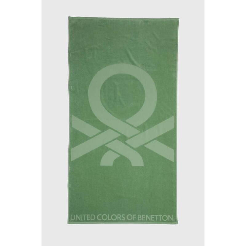 United Colors of Benetton ręcznik bawełniany kolor zielony
