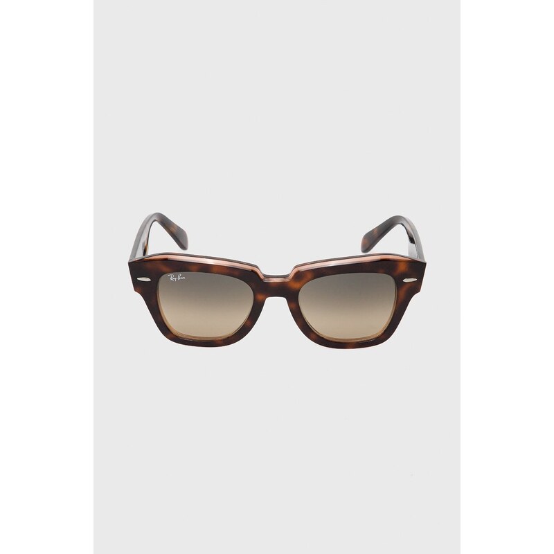 Ray-Ban okulary przeciwsłoneczne STATE STREET damskie kolor brązowy 0RB2186