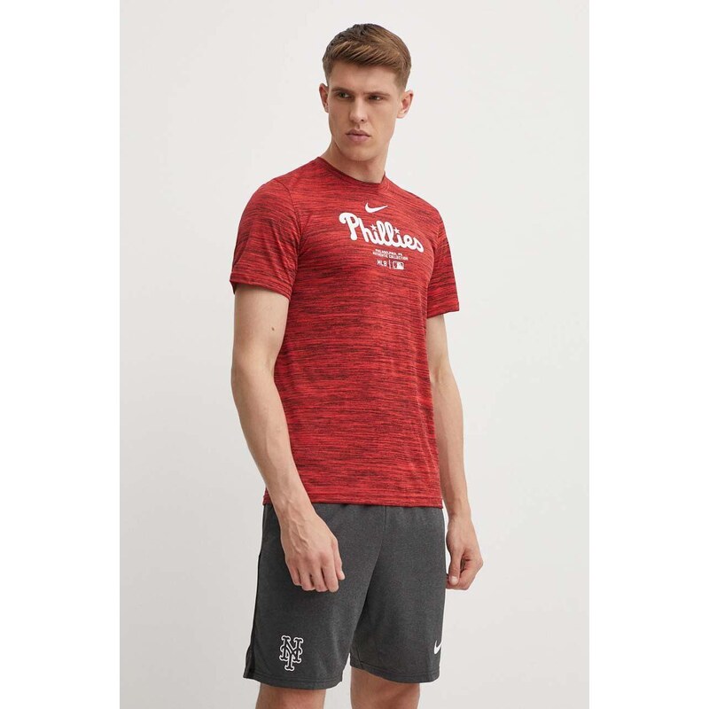 Nike t-shirt Philadelphia Phillies męski kolor czerwony z nadrukiem