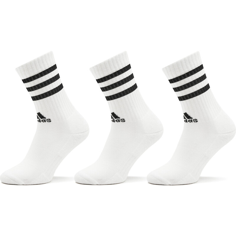 Skarpety wysokie unisex adidas 3-Stripes Cushioned Crew Socks 3 Pairs HT3458 white/black