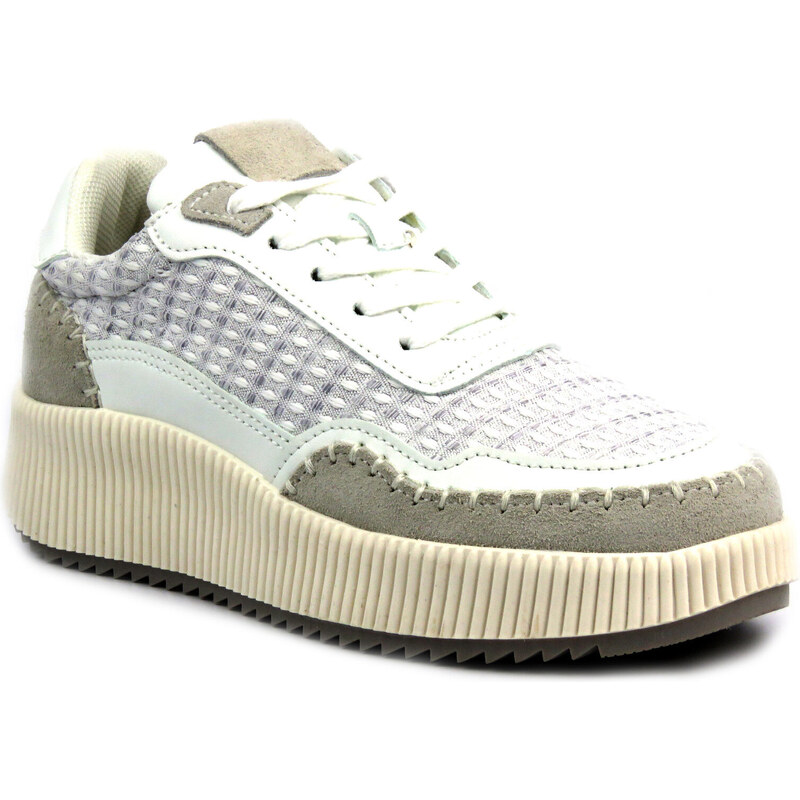 Buty sportowe damskie na platformie - BRIVIDO SHOES TW0815-09, szary