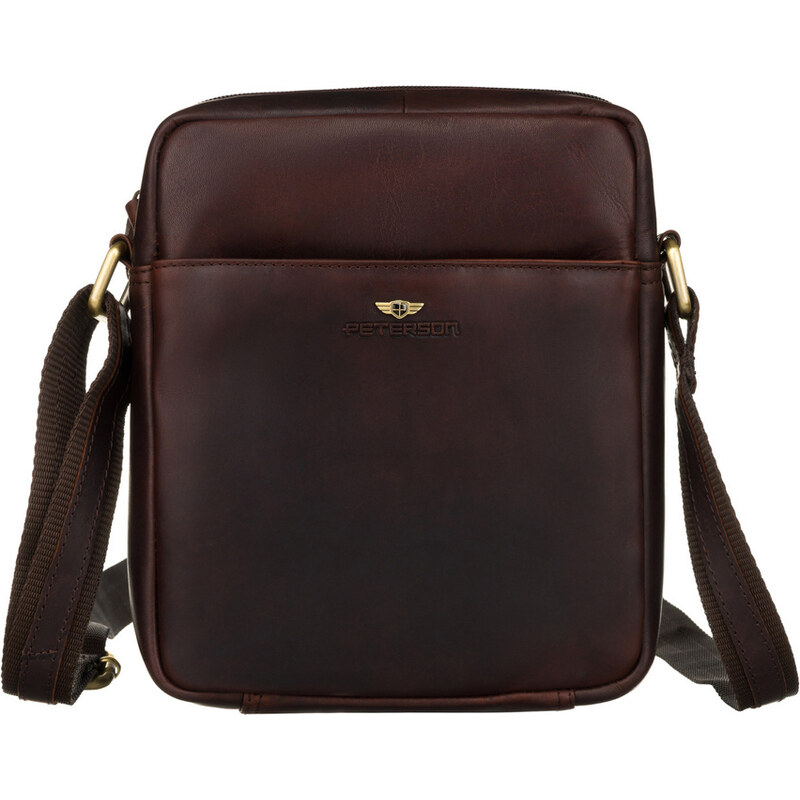 Męska torba crossbody ze skóry naturalnej z kieszeniami- Peterson