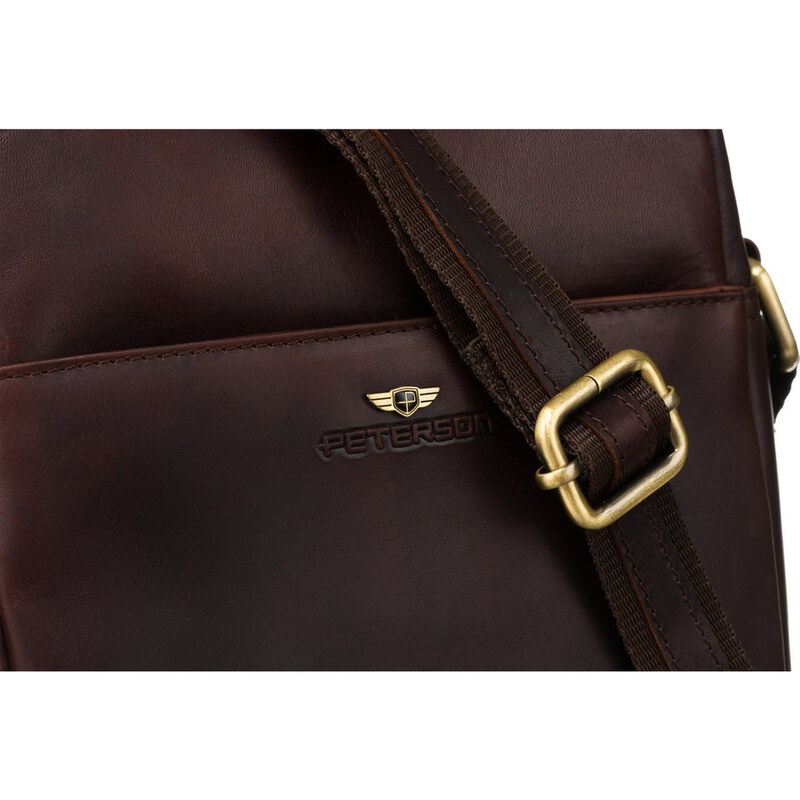 Męska torba crossbody ze skóry naturalnej z kieszeniami- Peterson