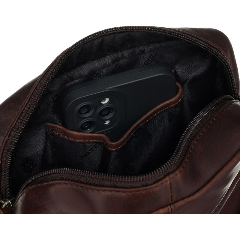 Męska torba crossbody ze skóry naturalnej z kieszeniami- Peterson