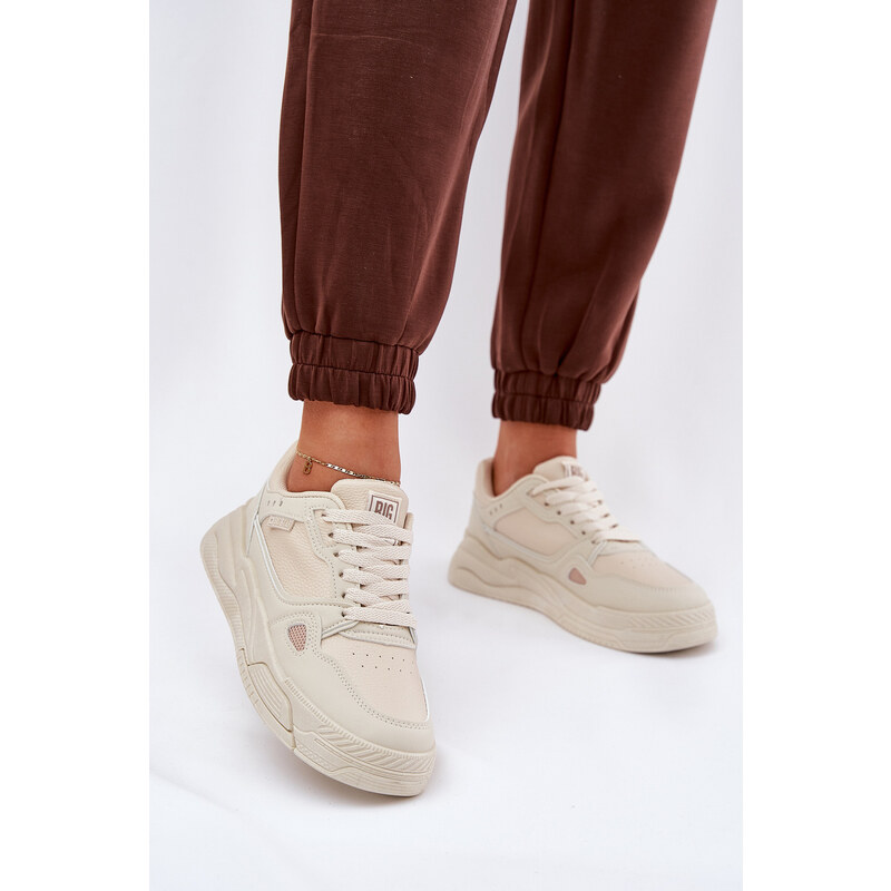 Big Star Shoes Damskie Sneakersy Big Star NN274668 Beżowe