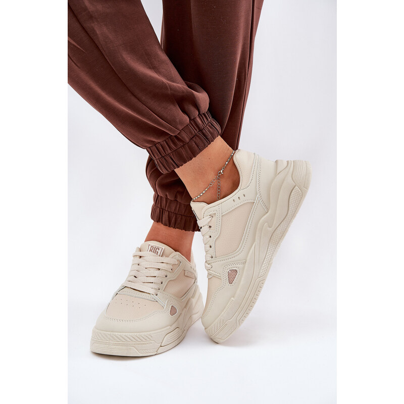 Big Star Shoes Damskie Sneakersy Big Star NN274668 Beżowe