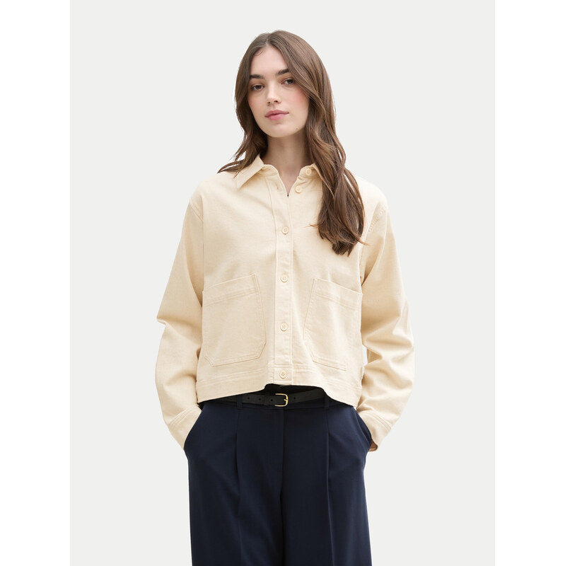 Tom Tailor Denim Kurtka jeansowa 1045500 Beżowy Regular Fit