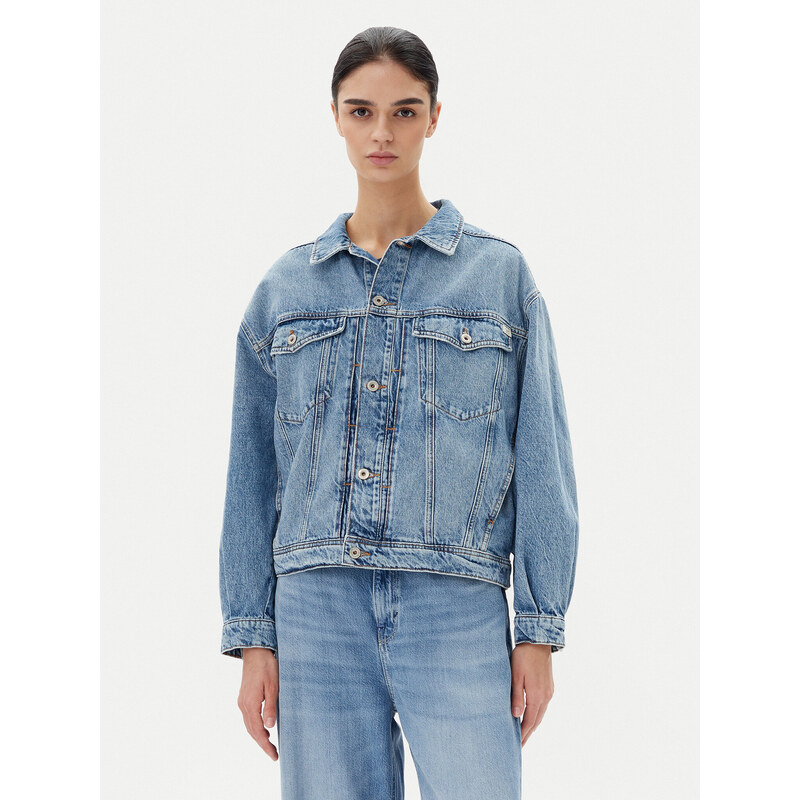 Mustang Kurtka jeansowa Arcata 1016219 Niebieski Loose Fit