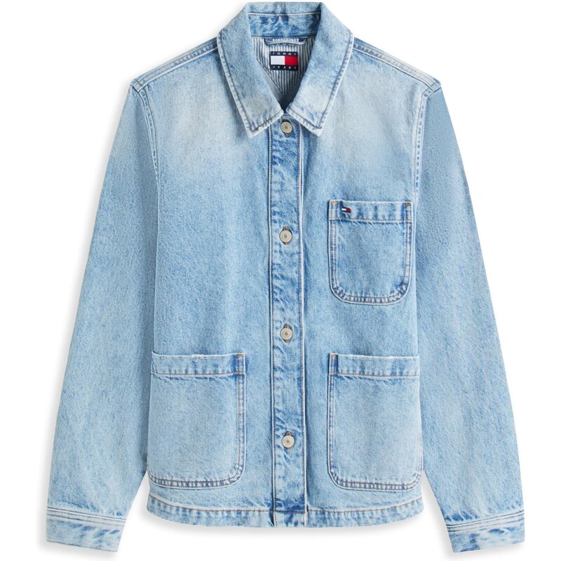 Tommy Jeans Kurtka przejściowa granatowy / jasnoniebieski / czerwony / biały