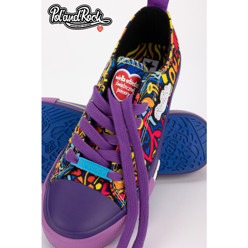 Big Star Shoes Trampki Pol'and'Rock Festival X Big Star SS274905 Fioletowe