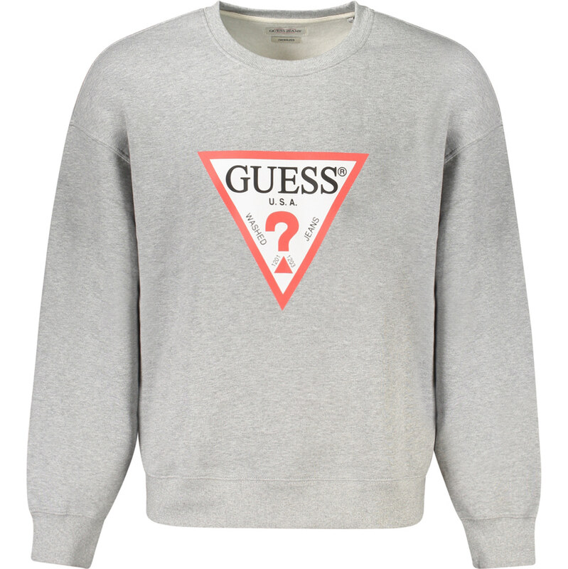 GUESS JEANS BLUZA BEZ ZAMKA MĘSKA SZARA