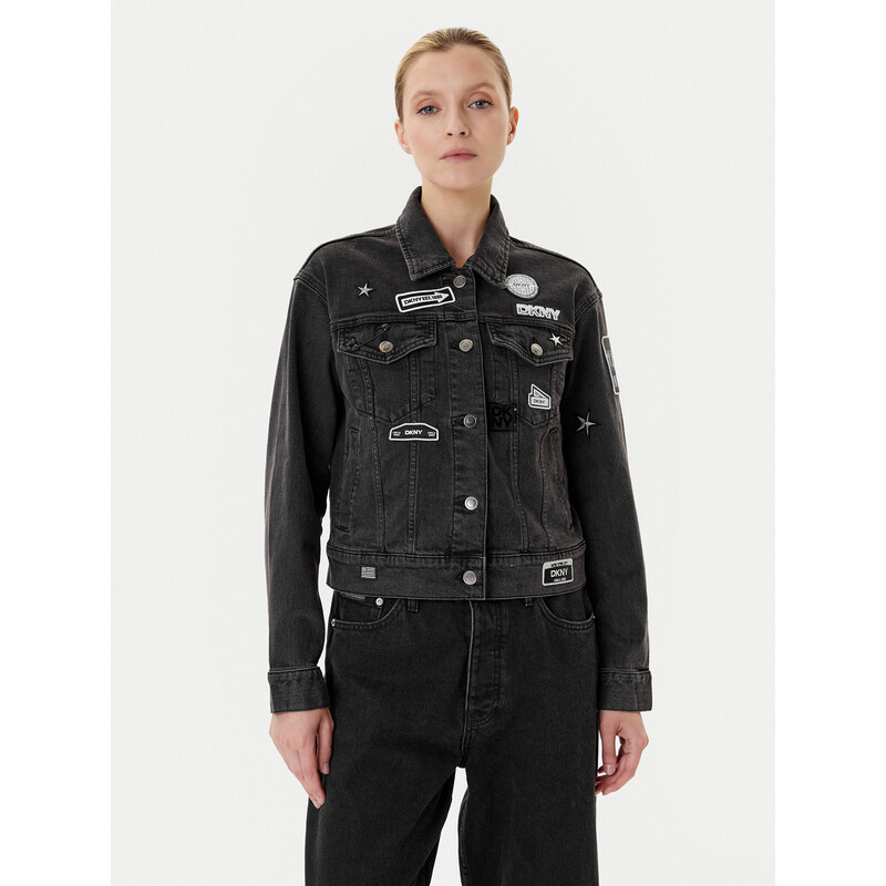 DKNY Kurtka jeansowa P5GCYC72 Szary Regular Fit