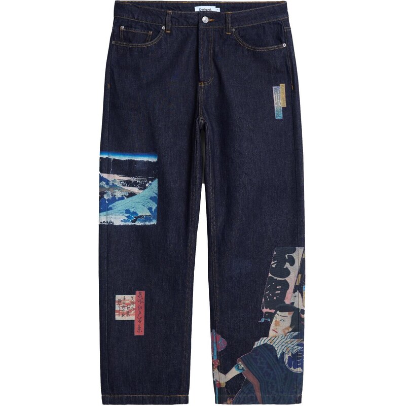 Desigual Jeansy ciemny niebieski / czerwony / biały