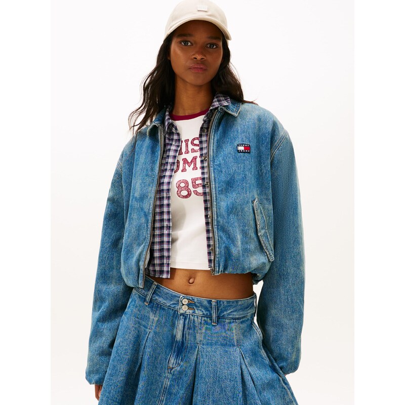 Tommy Jeans Kurtka przejściowa 'Harrington' niebieski denim