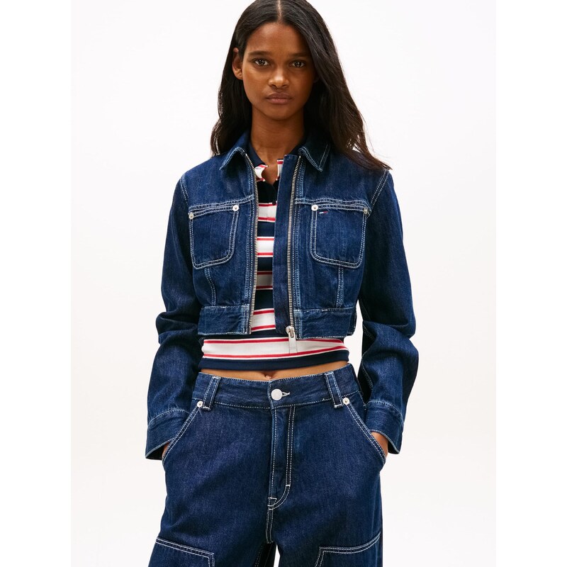 Tommy Jeans Kurtka przejściowa niebieski denim