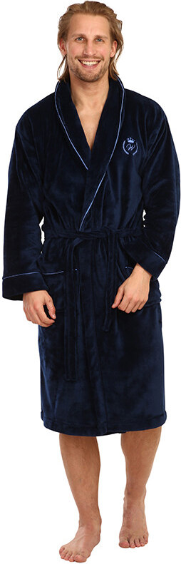 Męski szlafrok L&L ciemnoniebieski (2111)