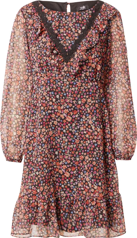 Wallis Sukienka koszulowa 'Ditsy' niebieski / trawa zielona / pomarańczowy / czerwony / czarny