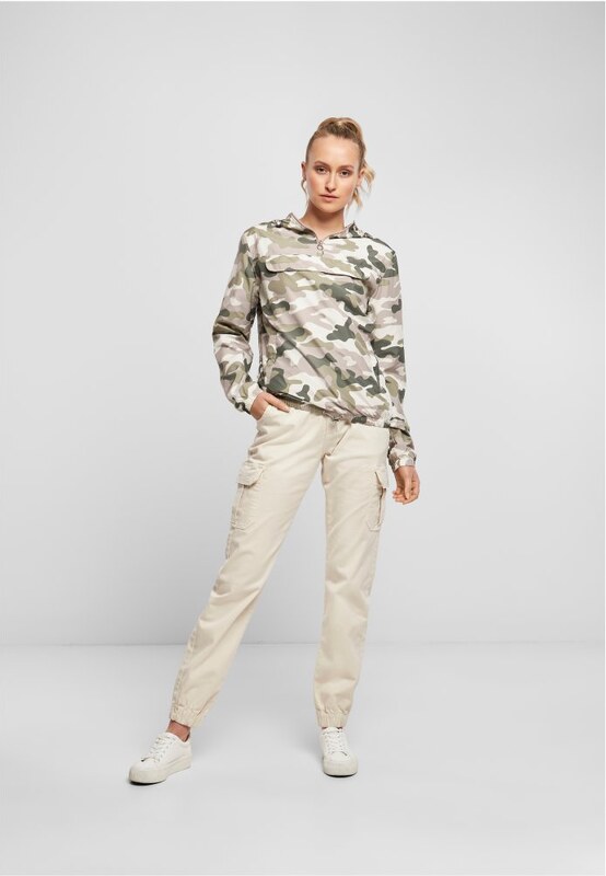 URBAN CLASSICS Ladies Camo Pull Over Jacket - duskrose camo