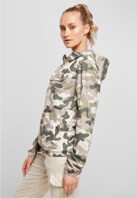 URBAN CLASSICS Ladies Camo Pull Over Jacket - duskrose camo