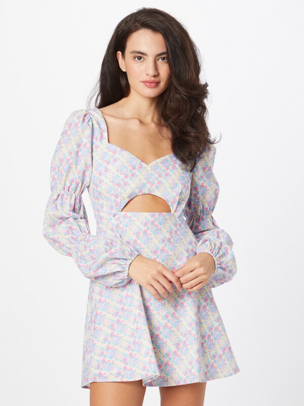 Olivia Rubin Letnia sukienka 'ELOISE' jasnoniebieski / jasnożółty / pastelowy fiolet / różowy