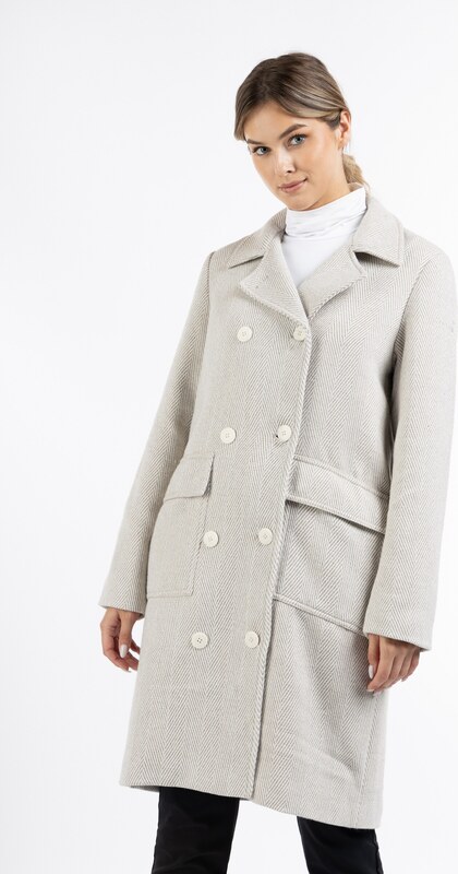 DreiMaster Klassik Płaszcz przejściowy beżowy / biały