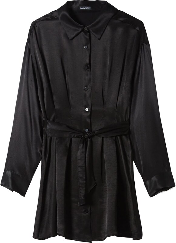 Bershka Sukienka koszulowa czarny