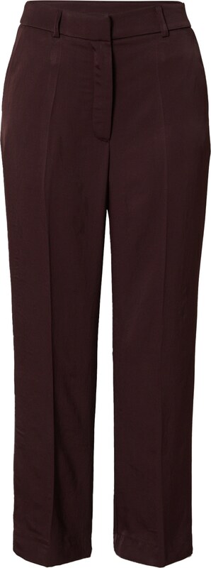 A LOT LESS Spodnie w kant 'Maggie' ciemnobrązowy