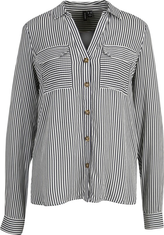 Vero Moda Tall Bluzka 'Bumpy' czarny / biały