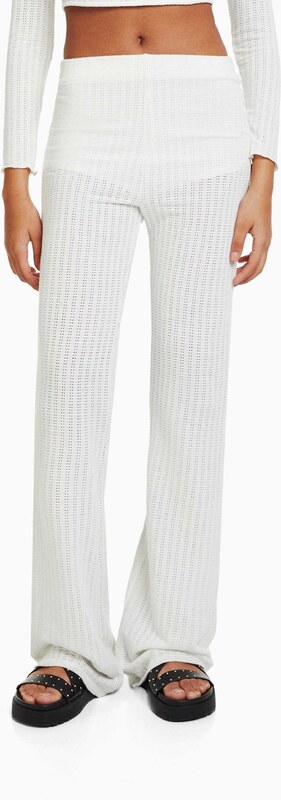 Bershka Spodnie ecru