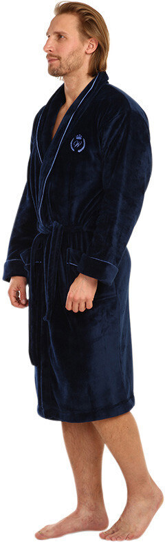 Męski szlafrok L&L ciemnoniebieski (2111)