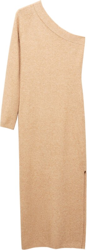 MANGO Sukienka z dzianiny 'Nivela' jasnobrązowy